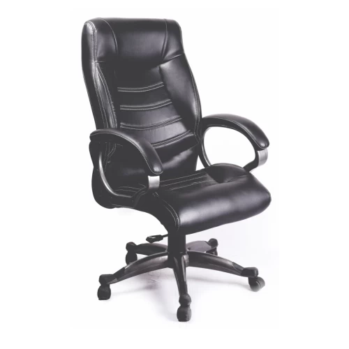Leatherette High Back Cushion Armed Chair